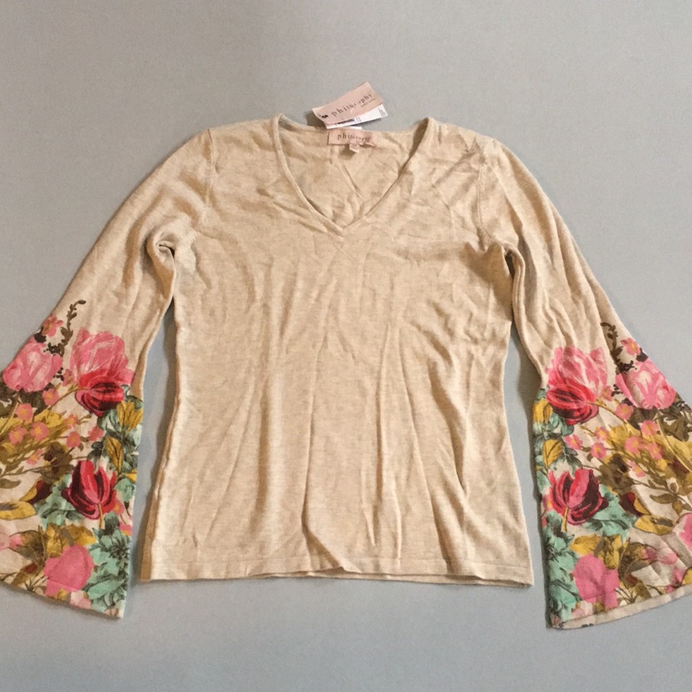 Philosophy sweater with floral sleeves